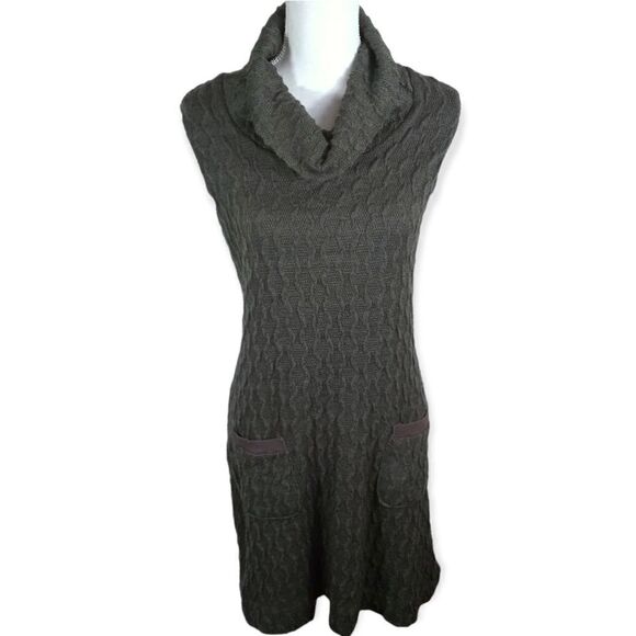RHAPSADY GRAY COWL-NECK SWEATER DRESS SZ.L EUC - Picture 1 of 8